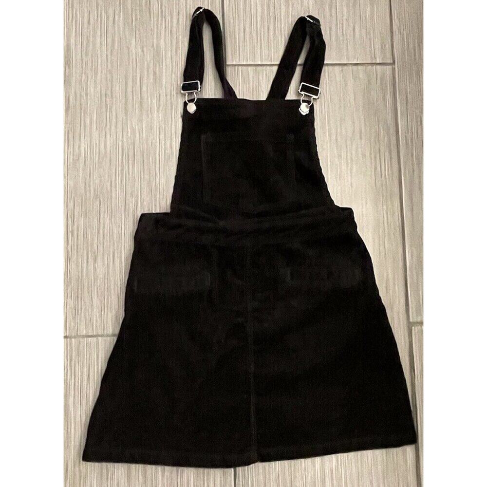 H&M Black Corduroy Mini Skirt Overalls